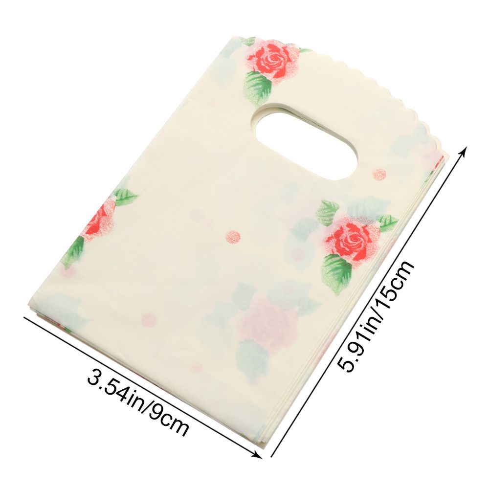 Set 50 túi nhựa đựng quà tặng có tay cầm kiểu dáng đơn giản dễ thương