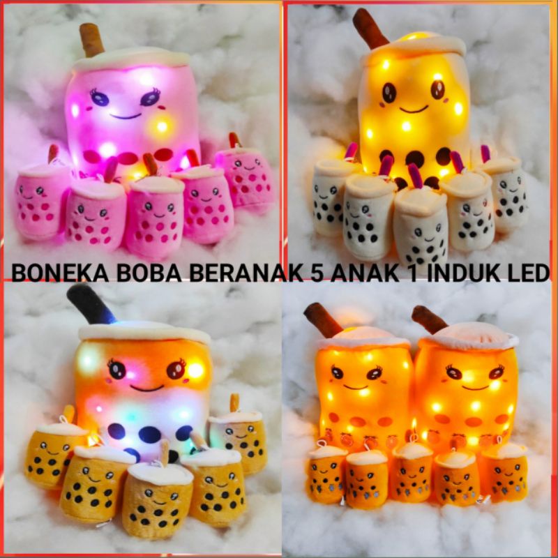 Đồ Chơi Búp Bê Nhồi Bông Có Đèn LED Trà Sữa Dễ Thương 5 Inch Dành Cho Trẻ Em