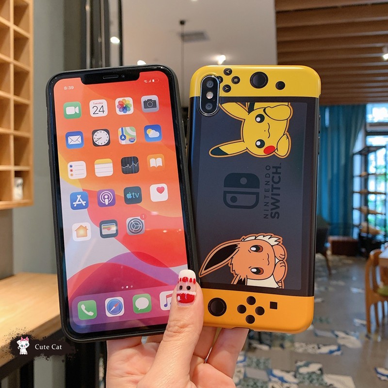 Ốp Điện Thoại Hình Máy Chơi Game Cầm Tay Pikachu Đáng Yêu Cho Iphone 11 8 Plus 7