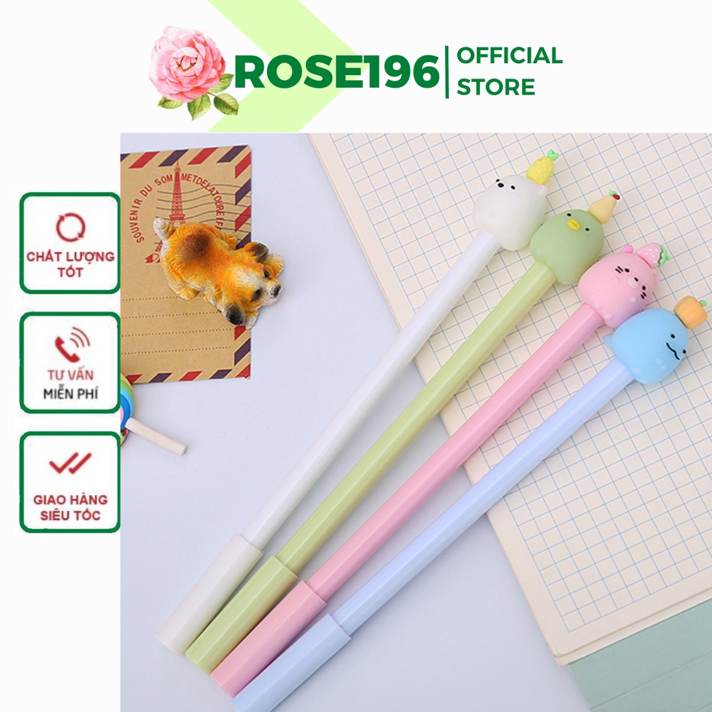 Bút hình thú ngộ nghĩnh đội mũ hoa quả siêu xinh rose case