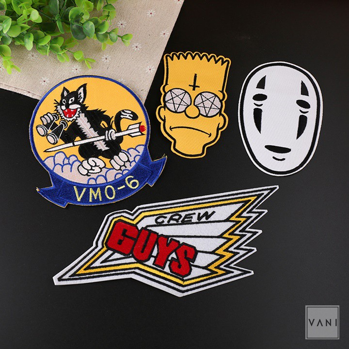Mua Logo Sticker Patch Ủi Áo To Hình Mặt Vô Diện & Bart Simp Độc Lạ Ngộ ...