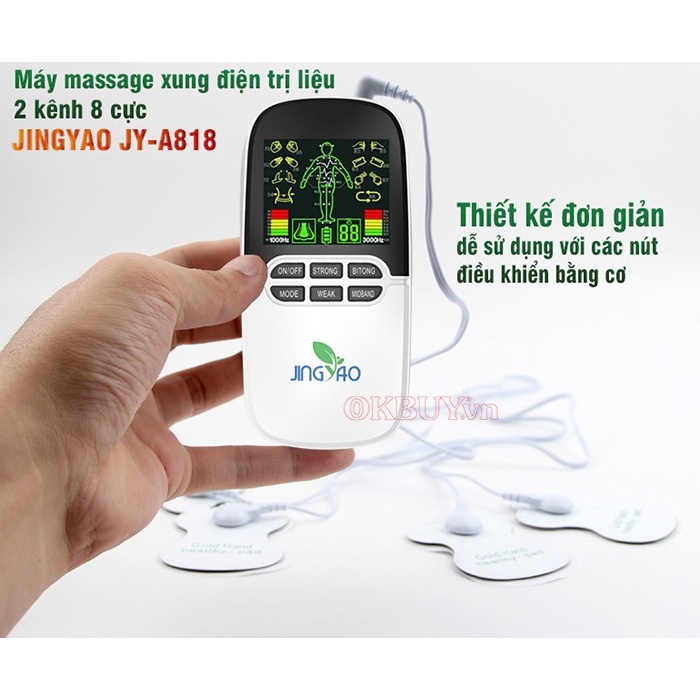 Máy massage xung điện hồng ngoại pin sạc 8 miếng dán NK-102 | OKbuy