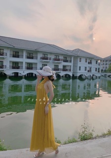 Đầm maxi dập ly hở lưng 3 màu