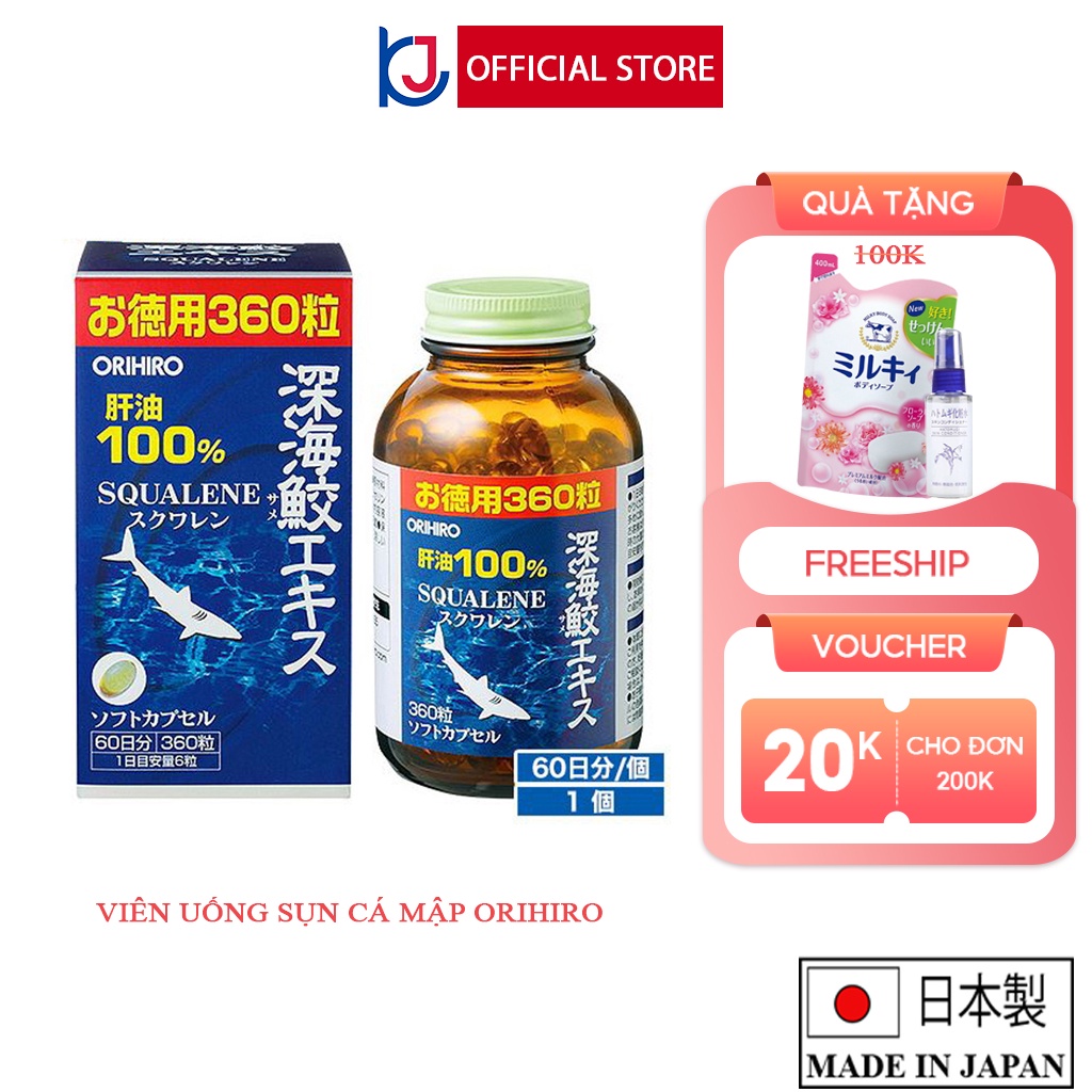 Viên uống dầu gan cá ORIHIRO Nhật Bản hỗ trợ xương khớp, tim mạch (360 viên/lọ)
