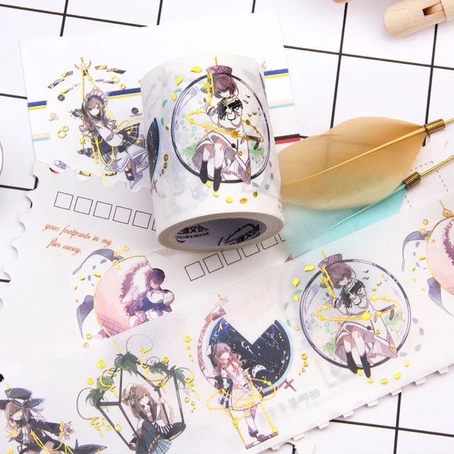 (Chiết) Băng dính washi tape bản to 5,5cm*25cm
