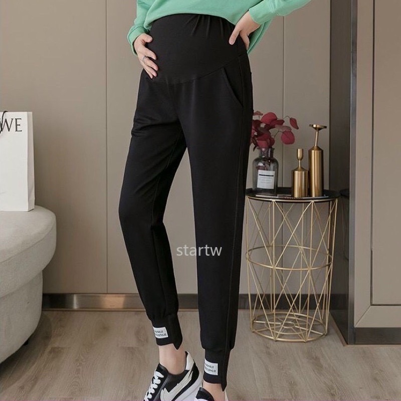 Quần dài bầu thể thao thu đông da cá bo gấu jogger đẹp thời trang giá rẻ QB09