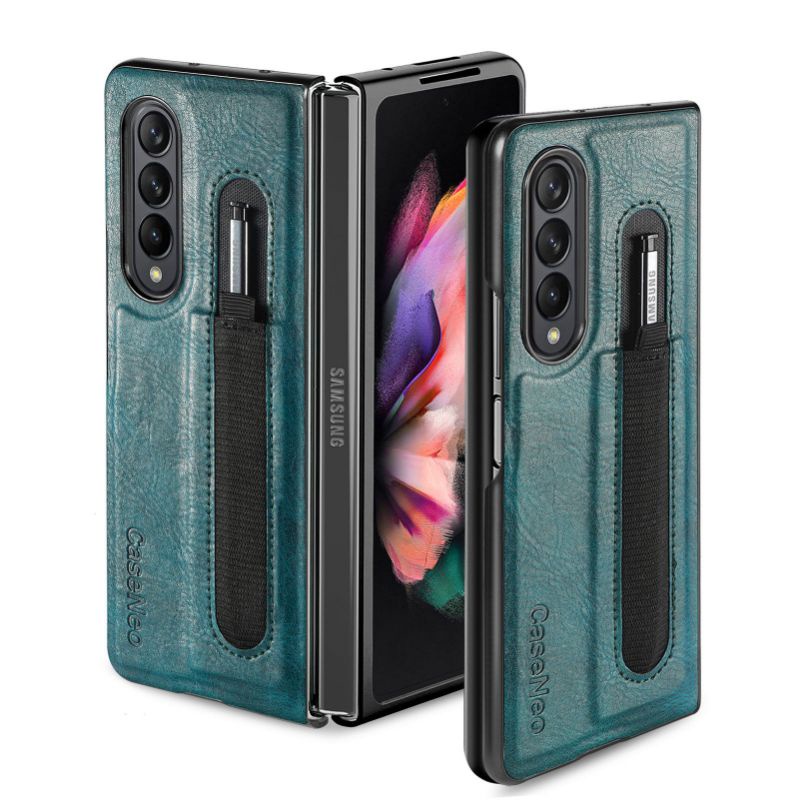 Ốp lưng da có khe cài bút samsung Z FOLD 3 5G