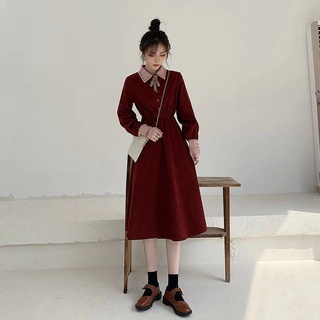Váy voan lụa bo eo ba màu kèm nơ cổ dáng xòe tay dài cực xinh xắn