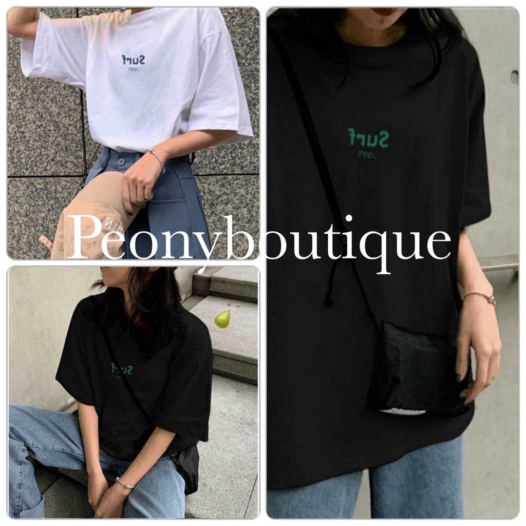 Áo Thun In Chữ Surf PEONYB Nữ [FREESHIP]  Phông form rộng tay lỡ oversize, pull 3158 cá tính hàn quốc đẹp Ulzzang