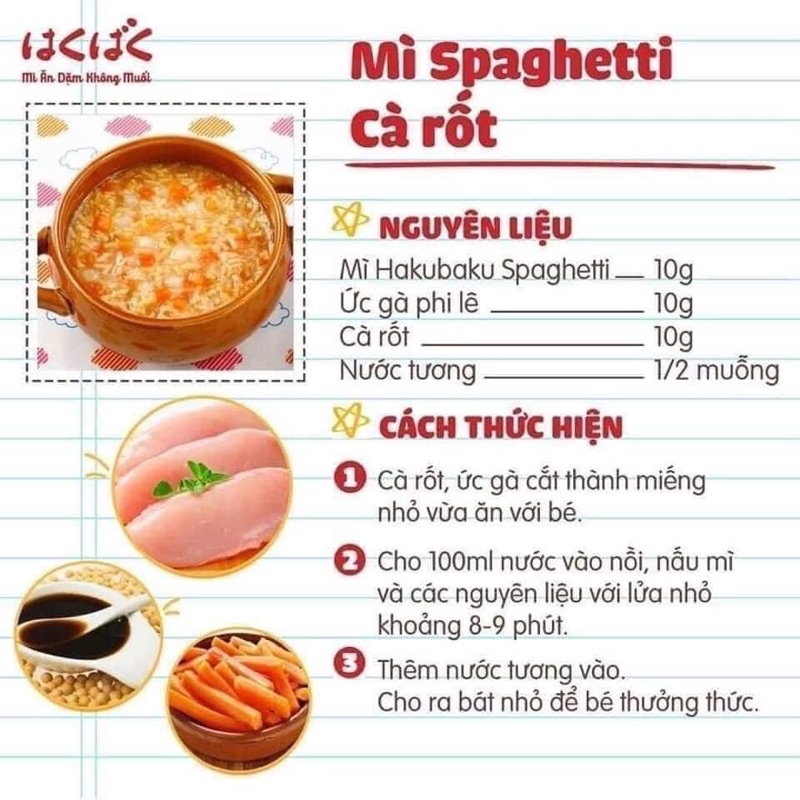 Nhà Bum - Mì tách muối Hakubaku - Akachan - cho bé 5m-7m-9m - Somen- Udon