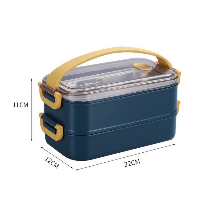 🔥🔥Hộp Cơm Giữ Nhiệt 2 Tầng 3 Ngăn INOX304 Dung Tích 1.6L