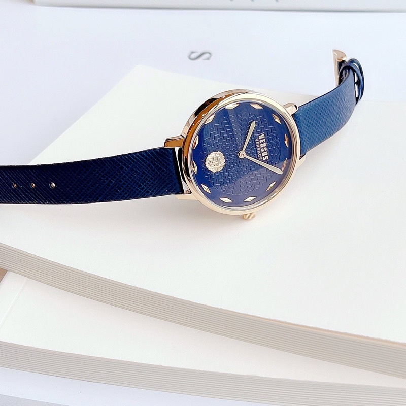 Đồng hồ nữ Versus dây da xanh navy, kích thước 36mm