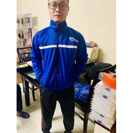 Áo gió Yamaha 2 mặt xanh đen cao cấp