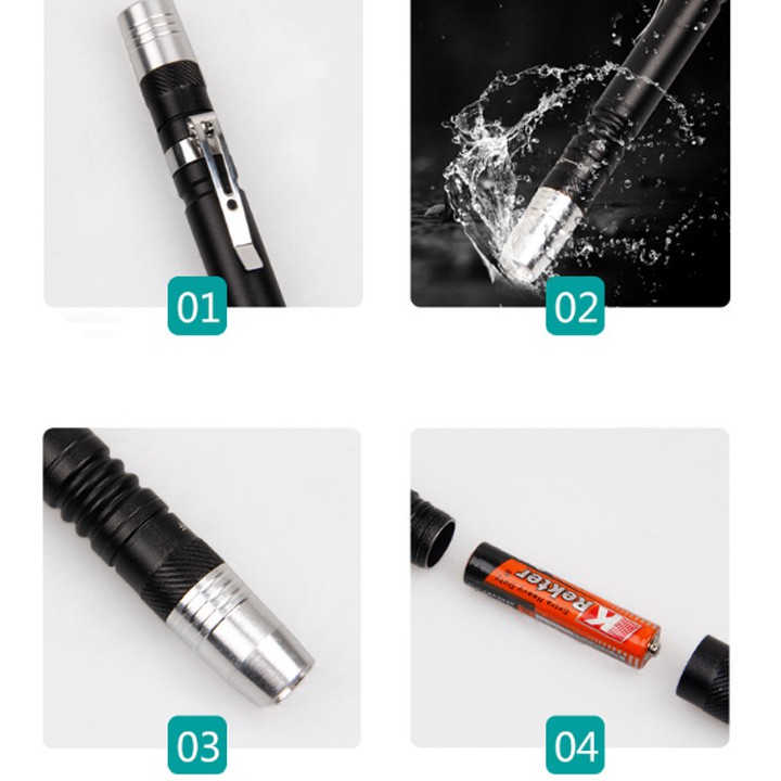 Đèn Pin Mini Hợp Kim Nhôm Ánh Sáng Mạnh Đèn Pin Trắng Ánh Sáng Bút Màu Tím Đèn Led Pin Đèn Pin Nhỏ Aaa