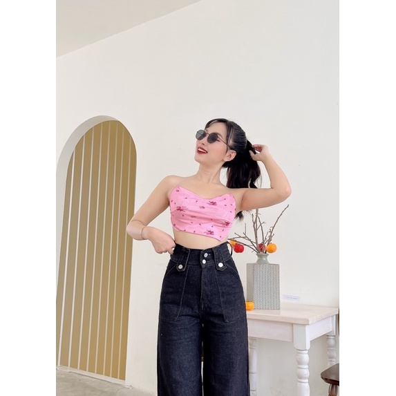 Quần culottes jean túi to 4 nút