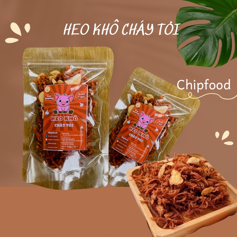 Heo Khô Cháy Tỏi Túi Zip 100g ChipFood | Loại Ngon Hàng Chất Lượng | Hoàn Trả 100% Nếu Không Như Mô Tả | Ăn Vặt Hà Nội