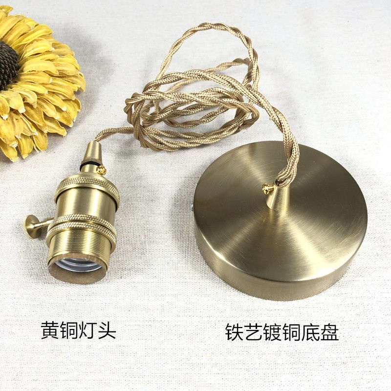 Đèn Treo Trần Nhà Bằng Đồng Thau Phong Cách Vintage Nhật Bản Kính