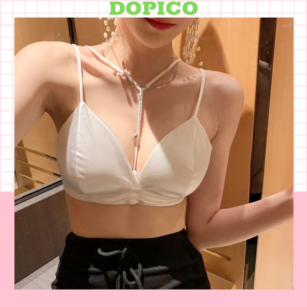 Áo bra nữ 2 dây đẹp satin phi bóng mặc cực xinh DOPICO B9604