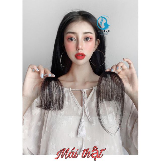Tóc mái giả thưa ❤️❤️ FREESHIP ❤️❤️ mái thưa tóc thật