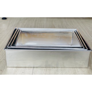 Khuôn chữ nhật kích thước 18-30cm sử dụng làm bánh rau câu, bánh nướng, bánh gato