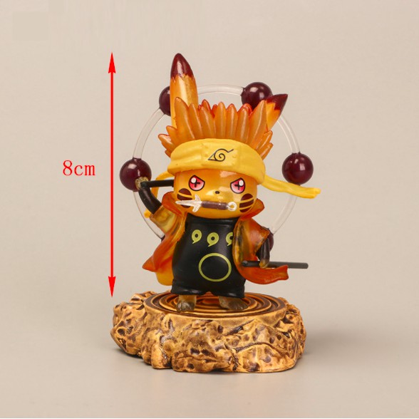 Mô hình Pikachu Naruto trang trí góc học tập, làm việc, góc gaming, làm giá đỡ VGA cao 11cm