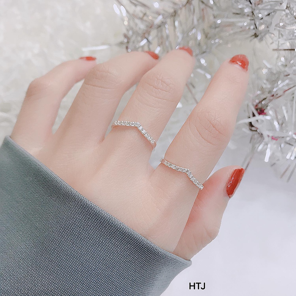 NHẪN VƯƠNG MIỆN BẠC TA 1 HÀNG ĐÁ
