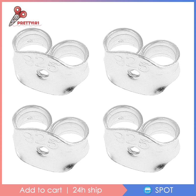[Prettyia1] Set 4 Bông Tai Bằng Bạc Sterling 925 An Toàn