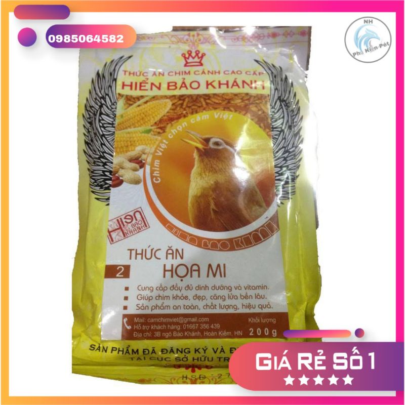 Cám Chim Họa Mi Số 2 Hiển Bảo Khánh loại 200g- Cám Chim Thi Đấu