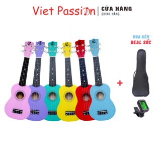 Đàn ukulele soprano màu sắc 21 inch tặng phụ kiện
