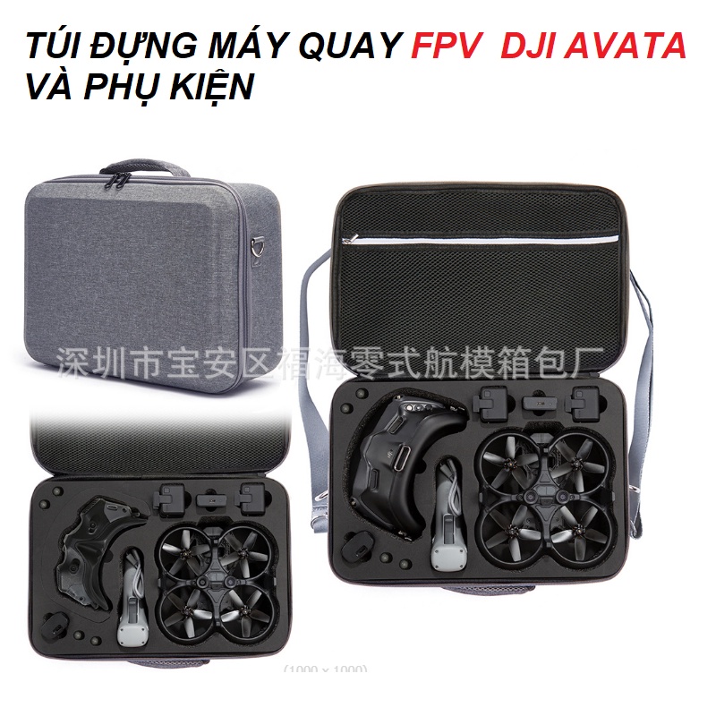 Túi đựng FPV DJI avata và phụ kiện bằng vải có dây đeo bên trong có xốp chống sốc