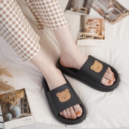 Dép bánh mì gấu xinh cute quai ngang nam nữ size từ 35 đến 41