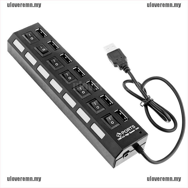 Bộ Chia 7 Cổng Usb 2.0 Hub + Công Tắc On / Off Cho Máy Tính