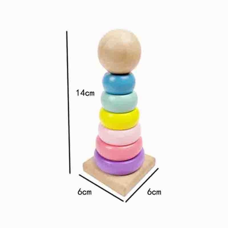 Bộ Tháp Cầu Vồng Bằng Gỗ Nhiều Lớp Vui Nhộn GYLMY1392 Cho Bé