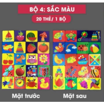 Thẻ Kích Thích Thị Giác Cho Trẻ Sơ Sinh Phát Triển Toàn Diện, Nhận Biết Màu Sắc- Thẻ Học FLASHCARDS