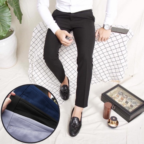 Quần Tây Nam Công Sở MEN , Quần Âu Nam Hàn Quốc Vải Chéo Cao Cấp Co Dãn, Chống Nhăn Xù - Hàng VNXK