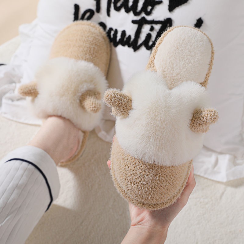 Dép Lông Đi Trong Nhà Chống Trượt Giữ Ấm Họa Tiết Hoạt Hình Thời Trang Thu Đông Cho Nam Và Nữ