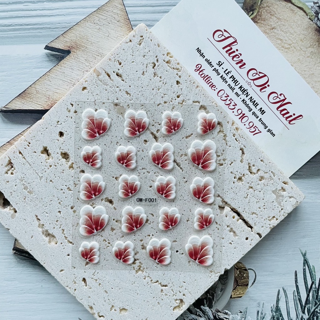 Sticker hoa nổi 5d dán móng tay THIÊN DI NAIL