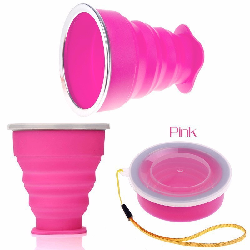 Ly Silicone uống nước gấp gọn nhiều màu tiện dụng