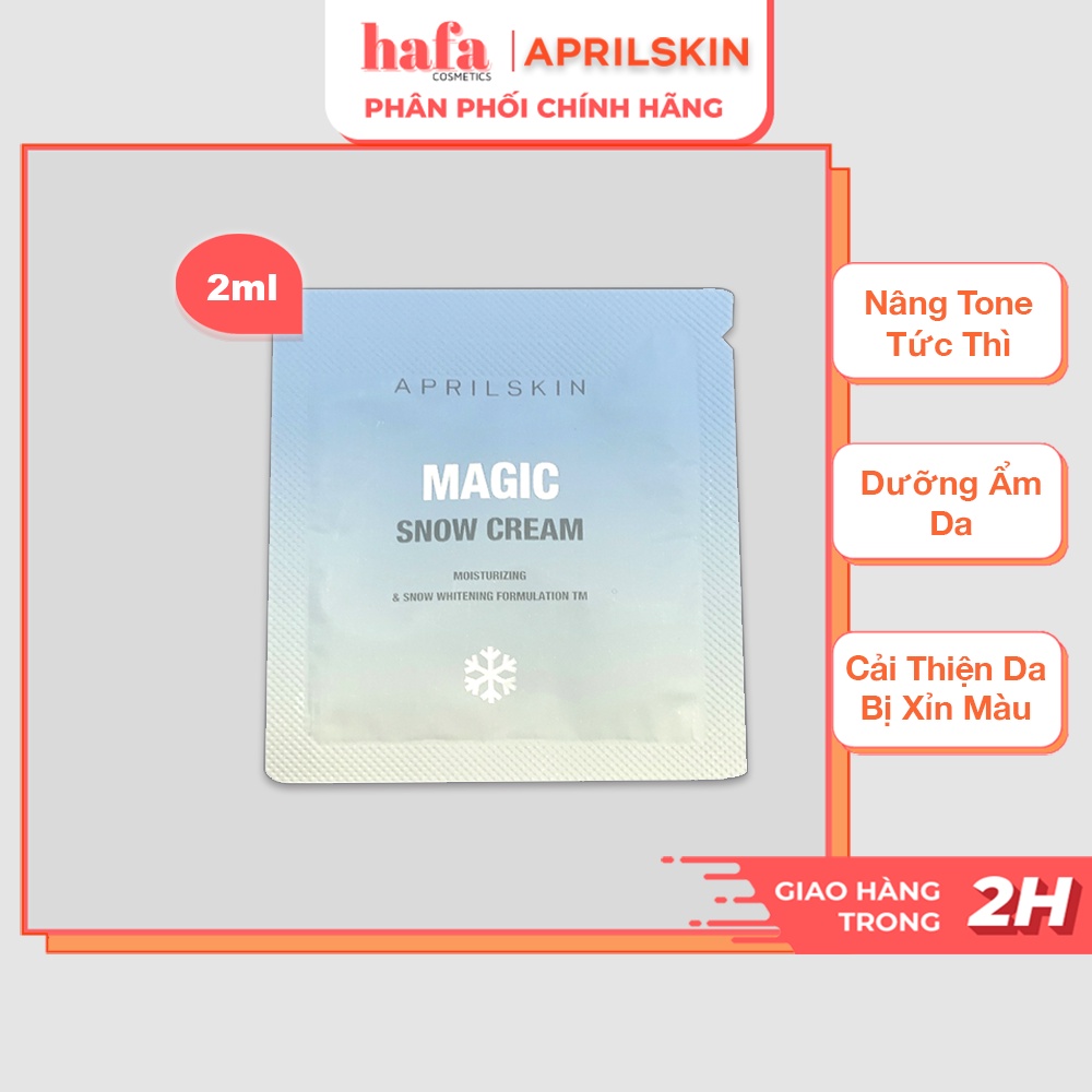 [sample 2ml] Kem Dưỡng Trắng Nâng Tông Da Trắng Mịn AprilSkin Magic Snow Cream 2ml