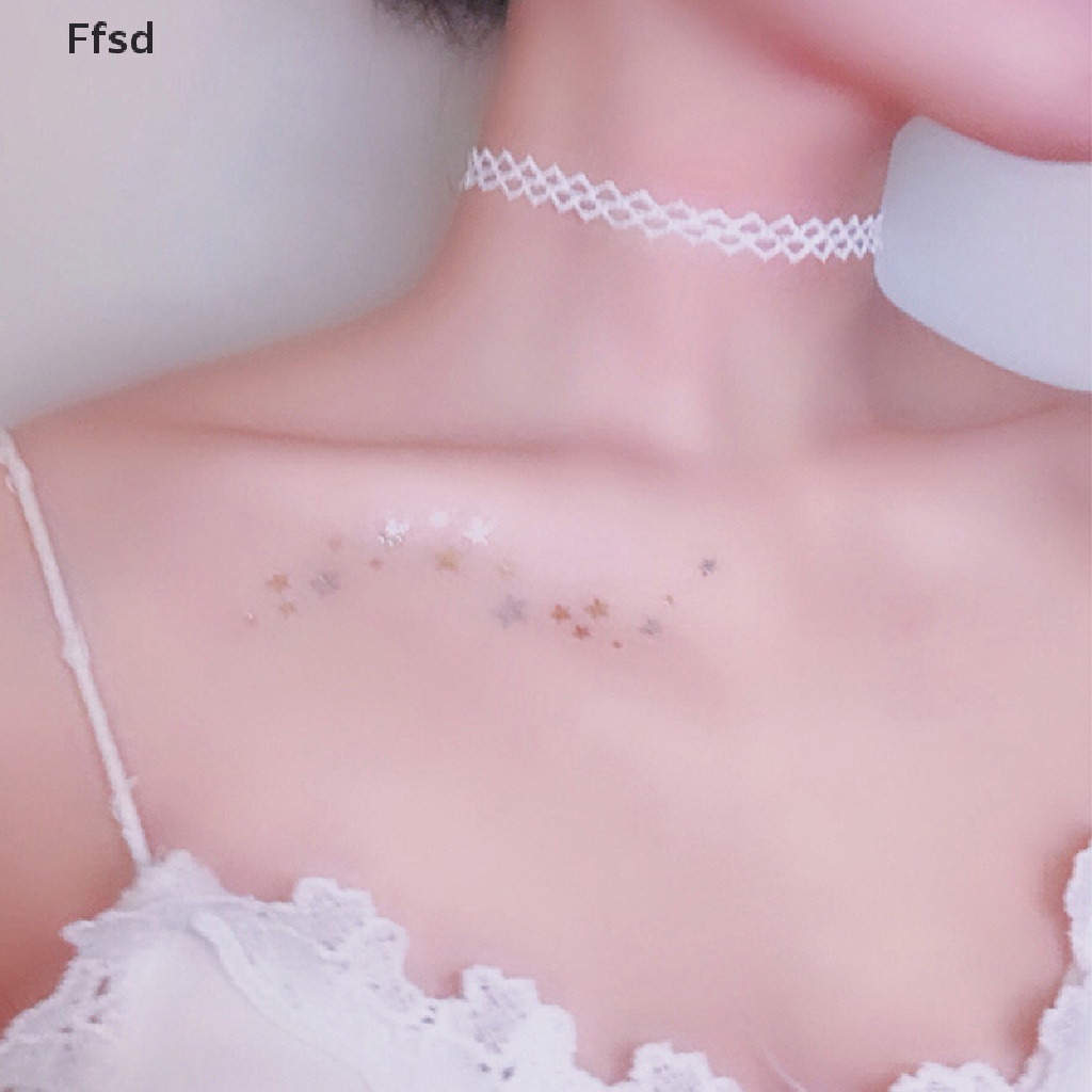 {Ffsd} Hình Xăm Dán Tạm Thời Hình Ngôi Sao Vàng Bạc Quyến Rũ Nghệ Thuật Cho Nữ