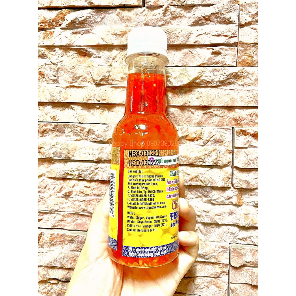 Chai Nước Mắm Ớt Chay Pha Sẵn Tiểu Thiền Sư Vegetarian Chilli Fish Sauce 180 ml
