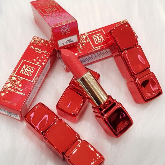 Son Lì Guerlain Kiss Kiss Màu 344 Sexy Coral