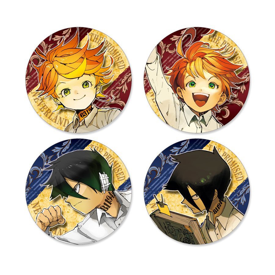( 1c ) Huy hiệu in hình MIỀN ĐẤT HỨA THE PROMISED NEVERLAND phụ kiện pin cài áo túi anime chibi xinh xắn