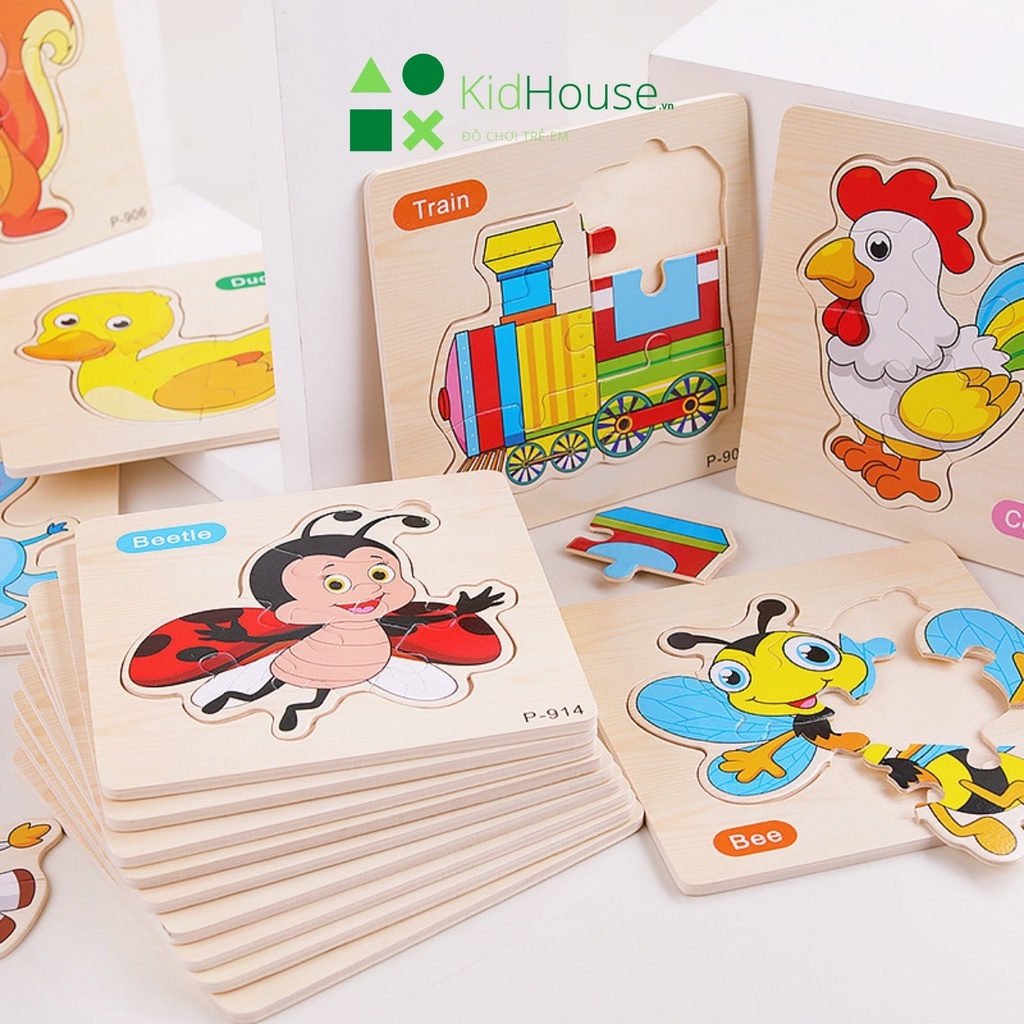 Tranh ghép hình cho bé 3d giúp phát triển tư duy, trí tuệ Kidhouse.vn