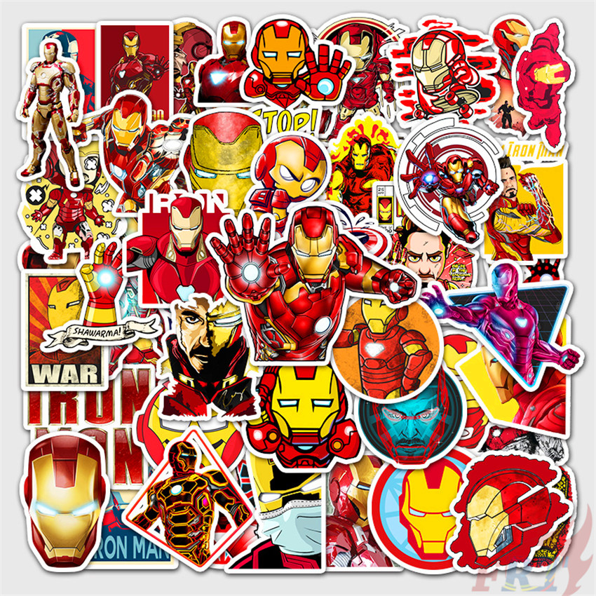 ❉ Iron Man Tony Stark Series 03 - Marvel Avengers Superhero Stickers ❉ 52Pcs/Set DIY Fashion Waterproof Doodle Decals Stickers