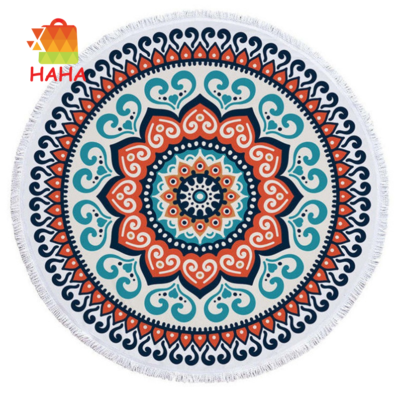 Thảm Tập Yoga, Đi Biển Bằng Sợi Microfiber In Họa Tiết Mandala