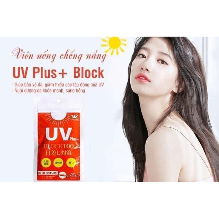 Viên uống chống nắng UV Plus Block100 Nhật Bản 45 viên
