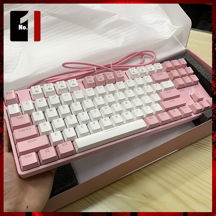 Bàn Phím Cơ Gaming Máy Tính DareU EK87 Màu Hồng Led RGB Bàn Phím Vi Tính Laptop Pc Chơi Game Dễ Thương Có Dây