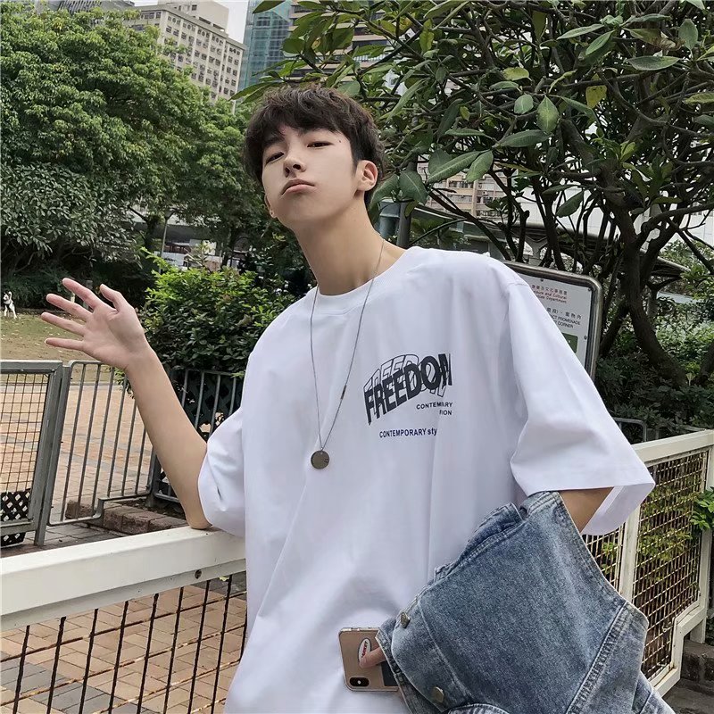 Áo Thun Ngắn Tay Form Rộng Phong Cách Năng Động Trẻ Trung Dành Cho Nam / Size M-8Xl