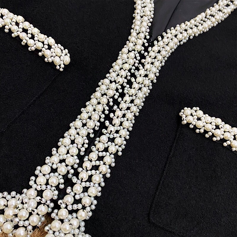 Áo Khoác Dạ ép viền áo đính ngọc/ Có ảnh& video hình thật